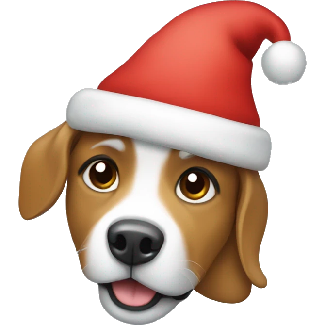 Dog with christmas hat emoji