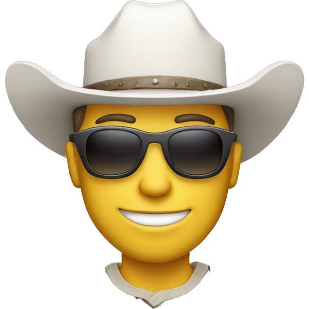 White cowboy with sunglasses smirking   emoji