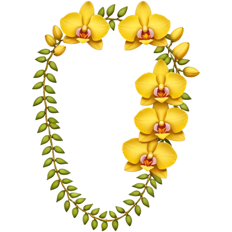 Yellow side facing orchid flower of indian wedding garland emoji