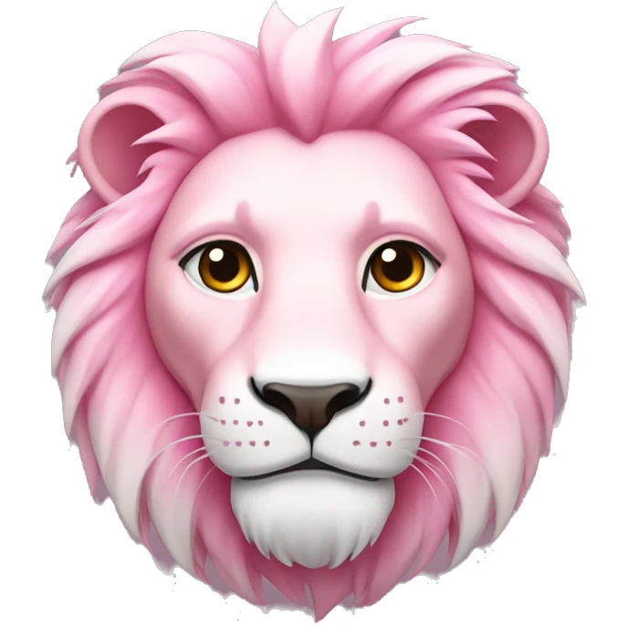 Pink and white lion emoji