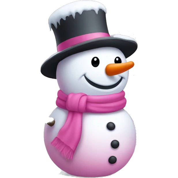 Pink snowman emoji