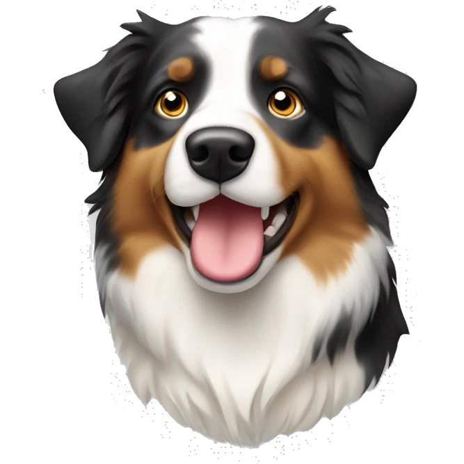 Australian shepherd head with half white fac emoji
