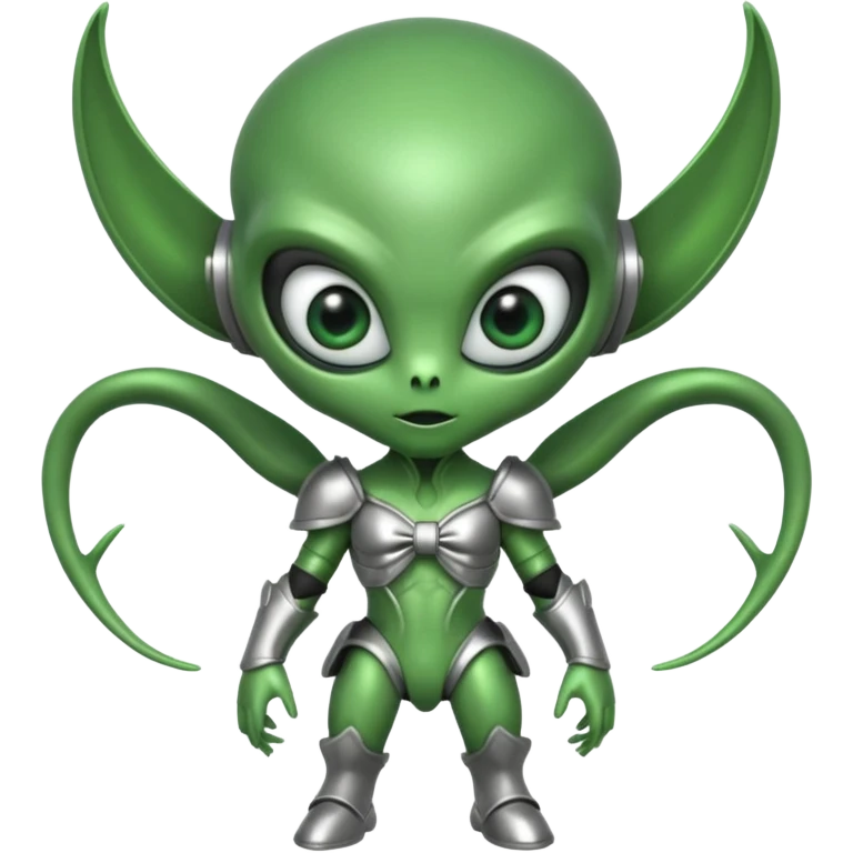 alien with bow emoji