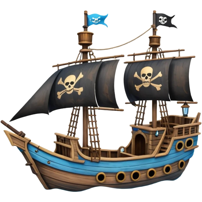 simple small Pirate Ship Ride emoji