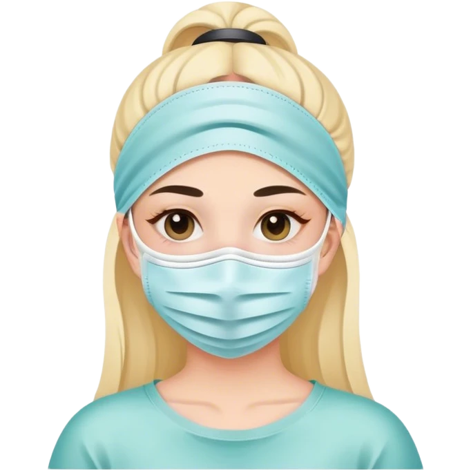  girl doing face mask emoji
