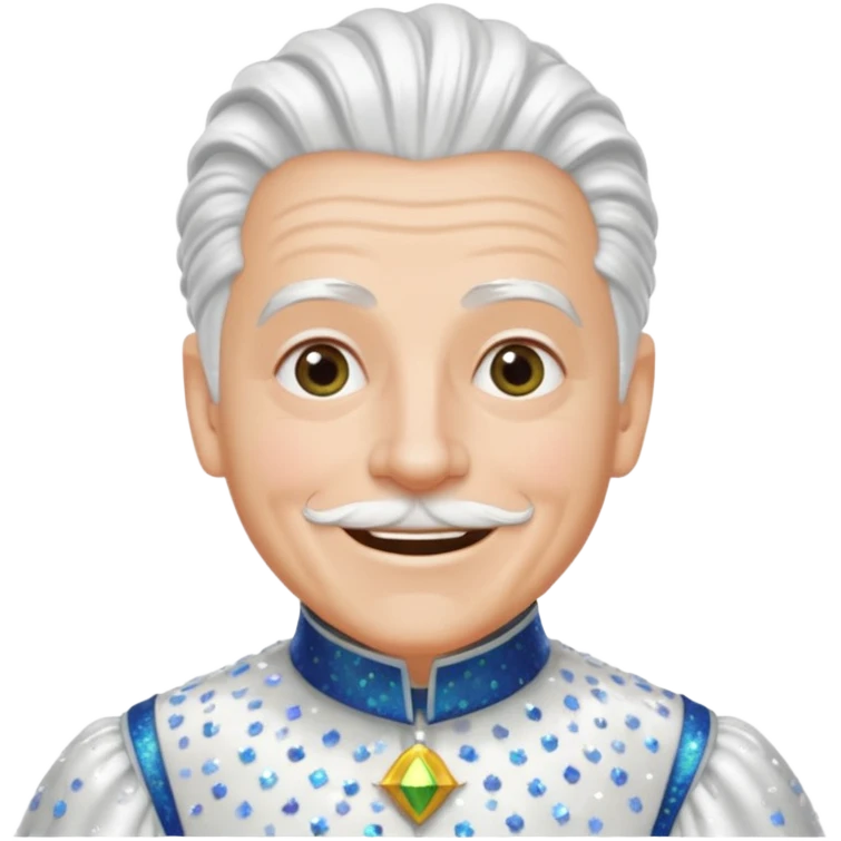 Servant Boq from The Wizard of Oz with white hair, white sequin outfit emoji