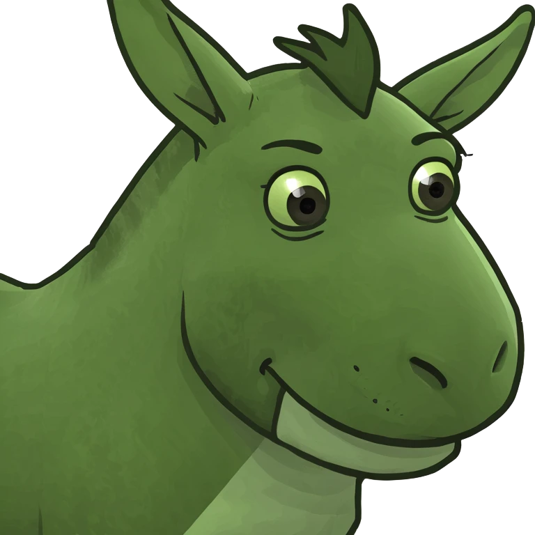 Donkey standing in shreks swamp  emoji