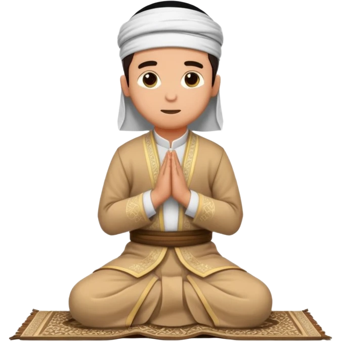 Kneeling for Islamic prayer emoji