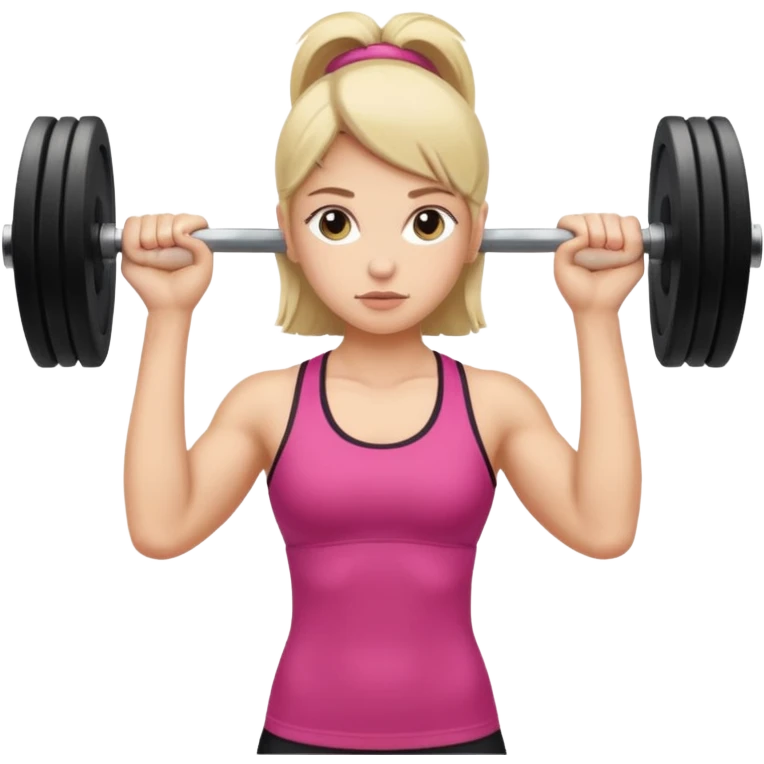 Girl lifting weights emoji
