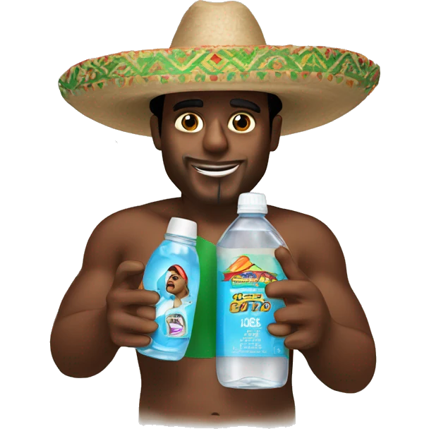 Diddy wearing a mexican hat holding baby oil emoji