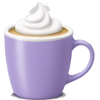 London fog latte in a lavender mug emoji