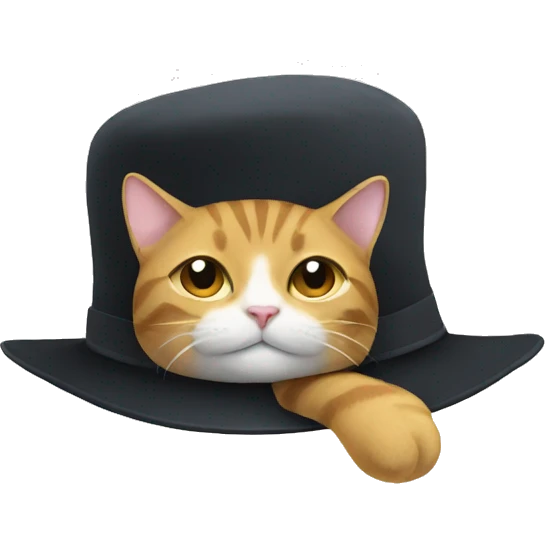 Hat with a cat on it emoji