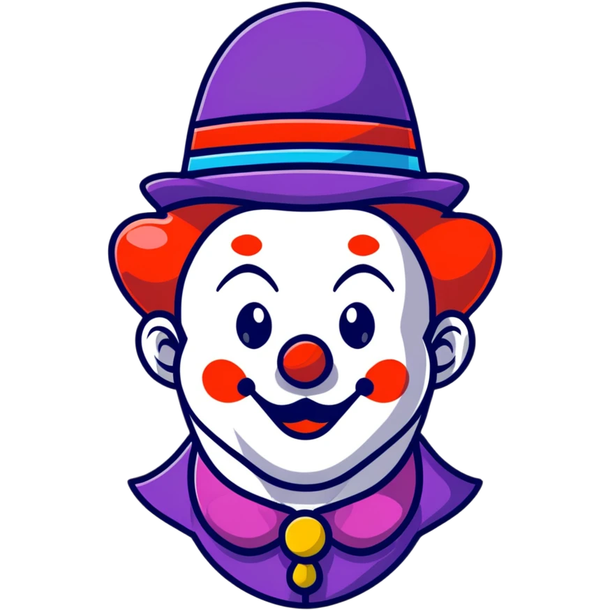 bright clown with hat emoji