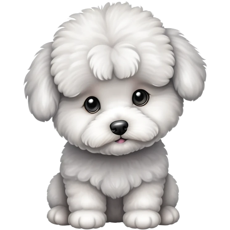 Gray Bichon Frise puppy emoji