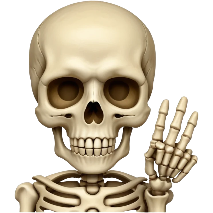Skeleton head with middle finger up emoji