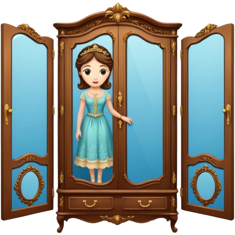 The characters in the fairy tale "Beauty and the Beast" are transformed into the lady in the wardrobe emoji