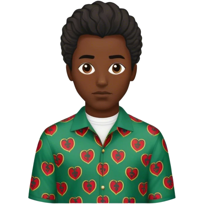 Black fat guy with Freeforms hair and a Gucci shirt on  emoji