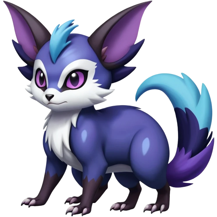 Shiny Dark Furret-Absol-Noibat-Noivern-Hybrid (Full body) emoji