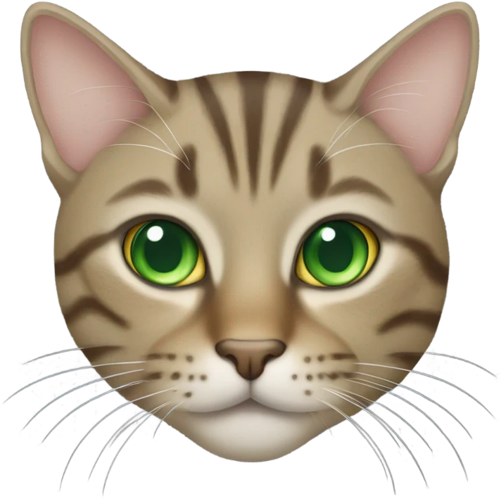 Tabby cat with green eyes emoji