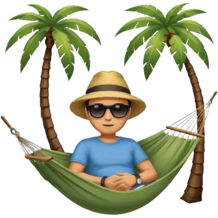 palm tree with hammock in Volcano Island emoji