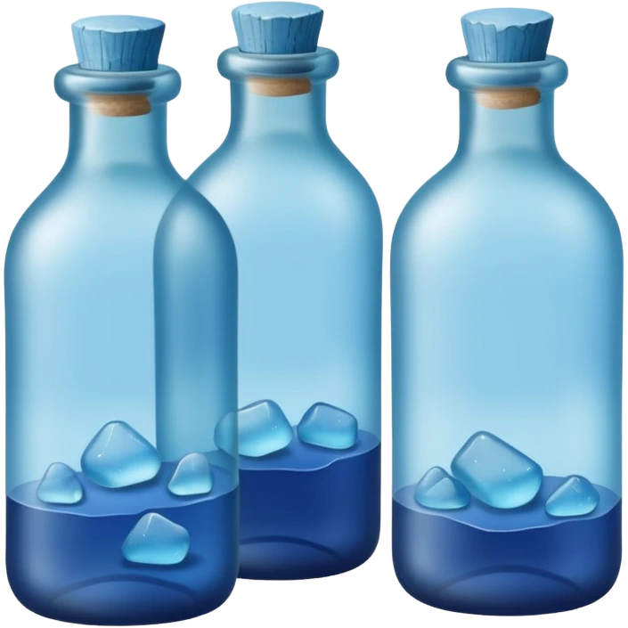 Blue sea glass bottles  emoji