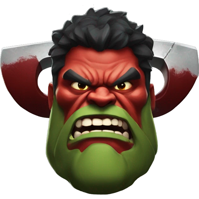 dota2 character named 'axe' like red hulk emoji
