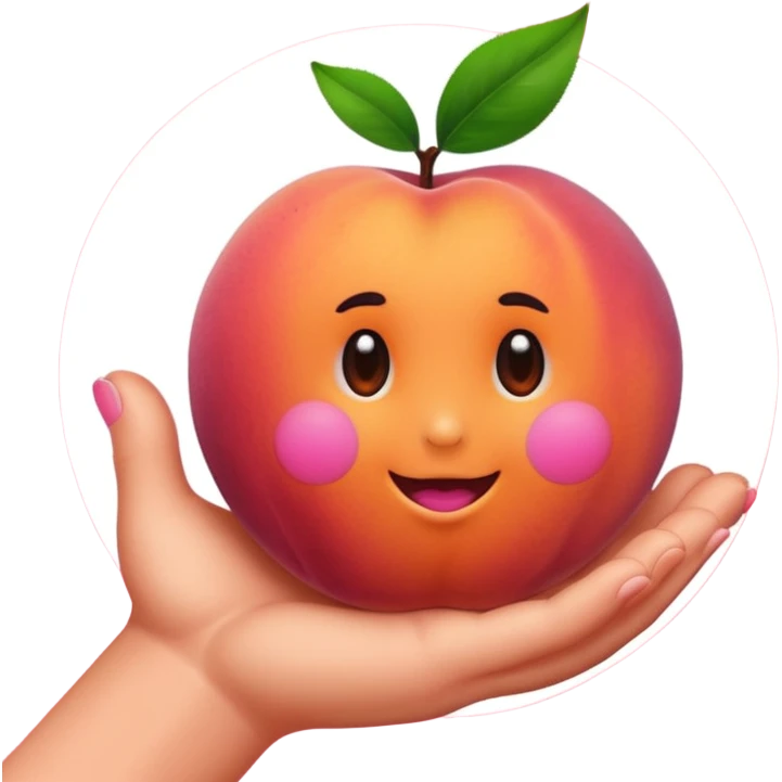 peach and hand emoji