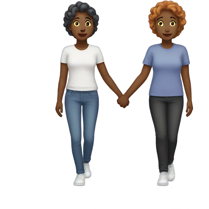 Lesbians holding hands emoji