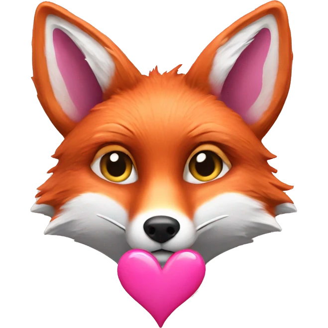 Fox with pink heart emoji