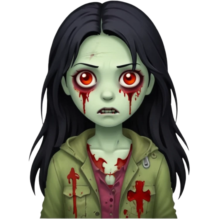 girl zombie with long black hair  emoji