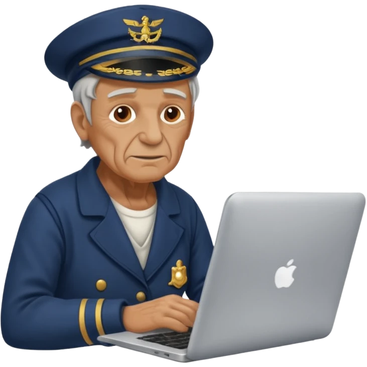 old sailor with a laptop emoji
