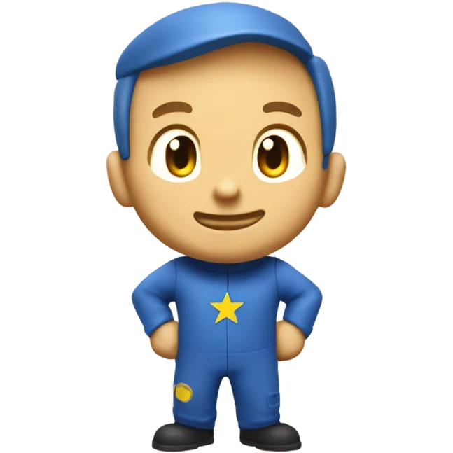Vault boy holding thumbs up, winking. Wearing a blue jump suit, with a tallow number 101 on the chest  emoji