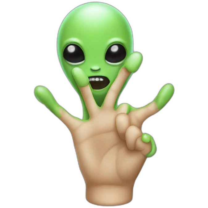 alien three finger emoji