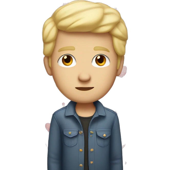 Men with hearts in his eyes and blonde hair emoji