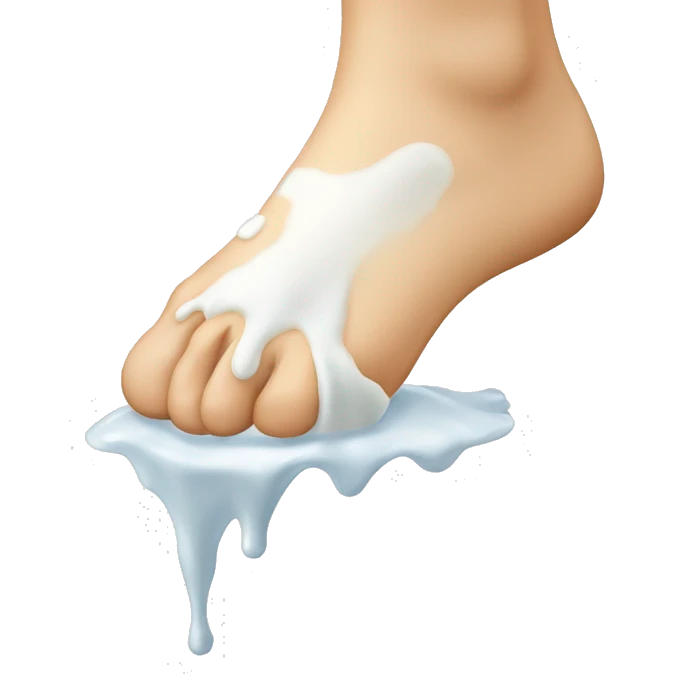 milk spilled on a foot  emoji