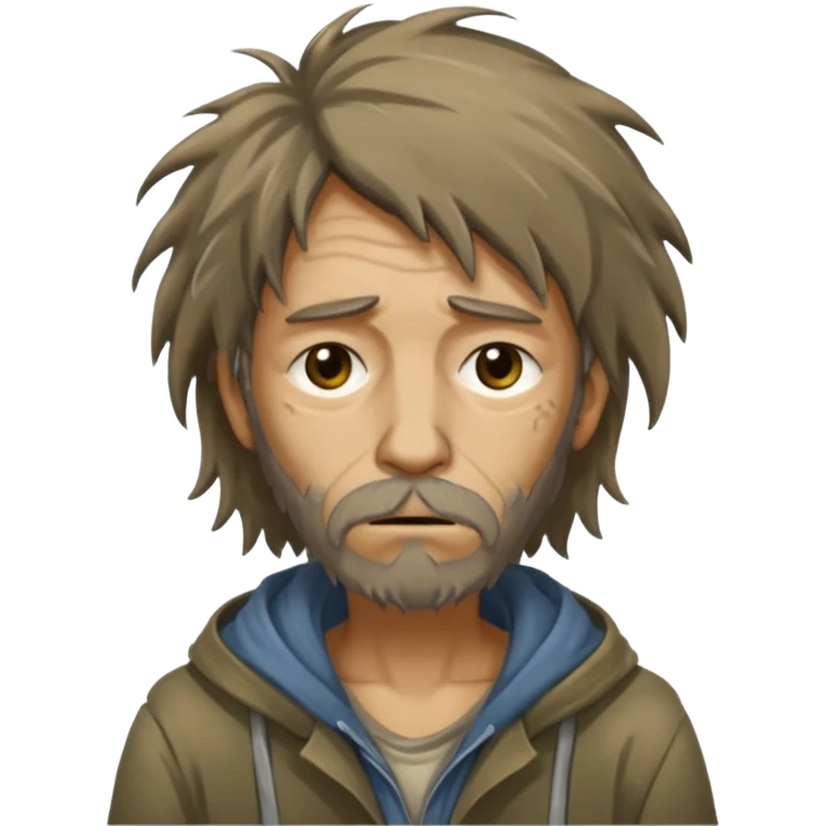 very dirty looking homeless person very very dirty and smelly looking face only emoji