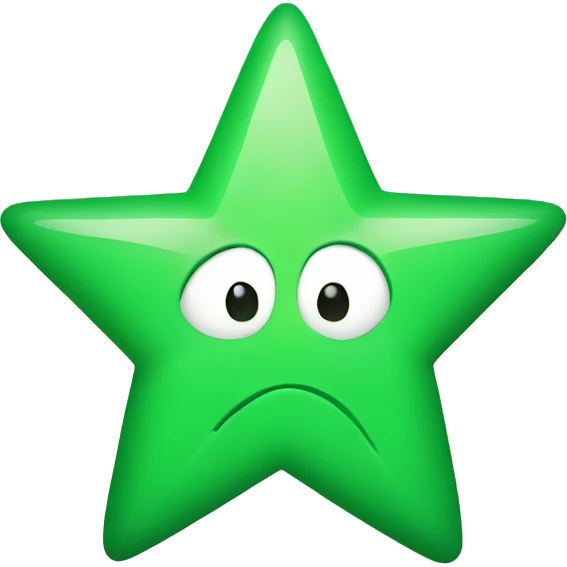 Green star with little wings on emoji