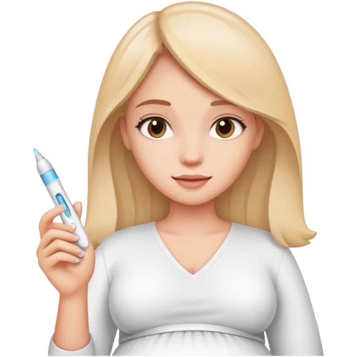 girl with pregnant test emoji