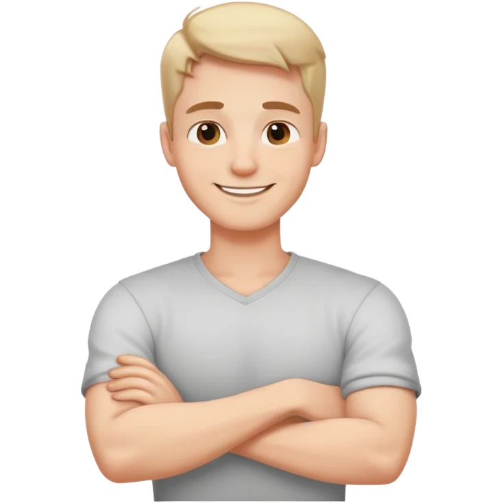 guy laughing arms crossed holding neck emoji