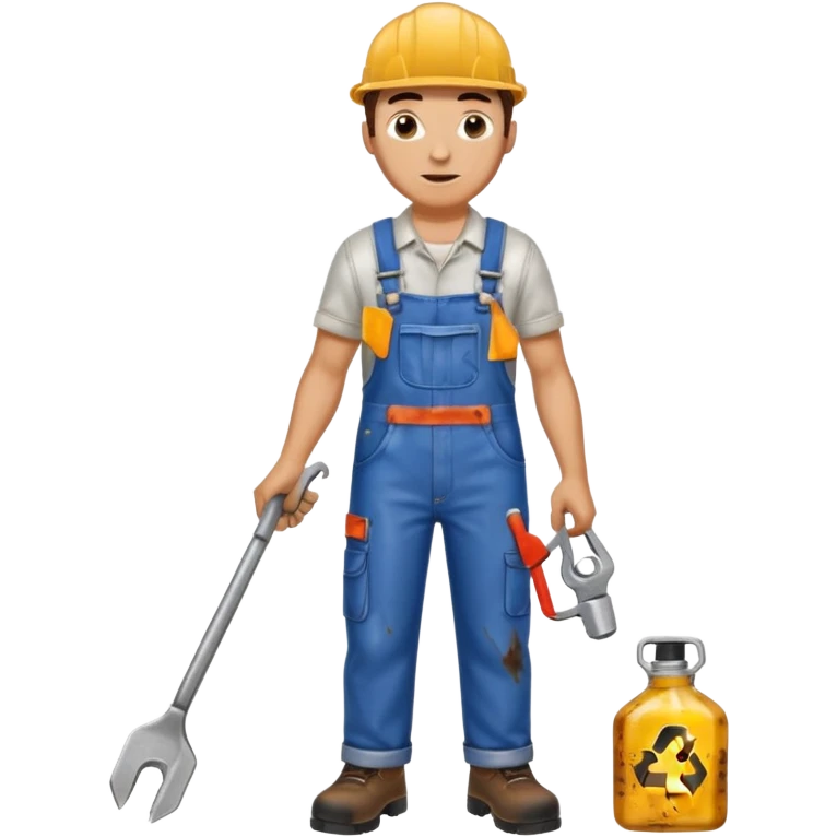 Mechanic + wrench + oil stain,Repair Crew. emoji