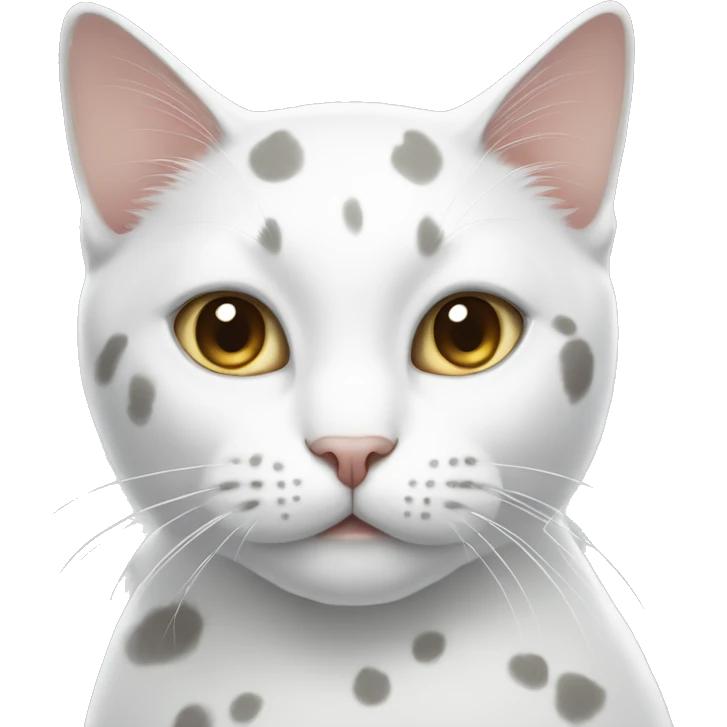 White cat with light grey spots  emoji