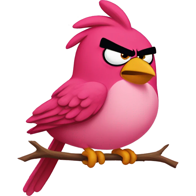 Pink colour angrybird inlove  emoji