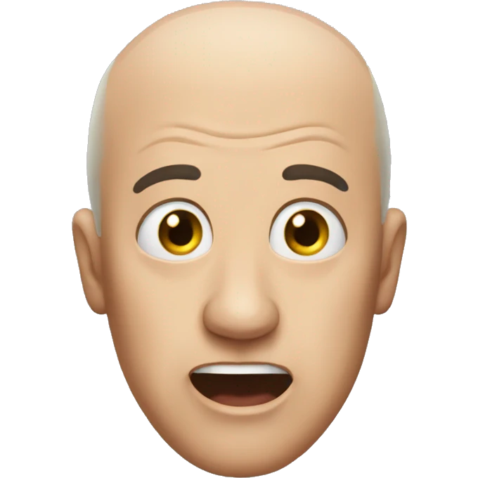 a bald man shocked emoji