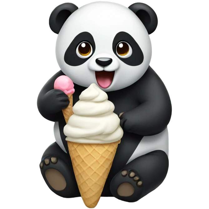 Panda eating ice cream emoji