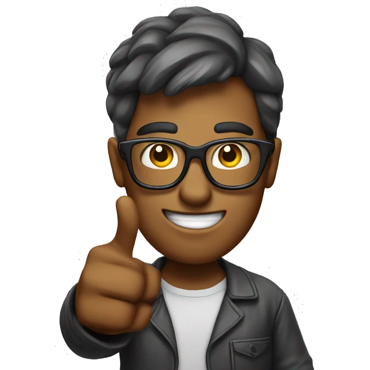 geek with finger up emoji