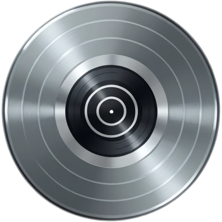platinum vinyl with an apartment logo in the middle emoji