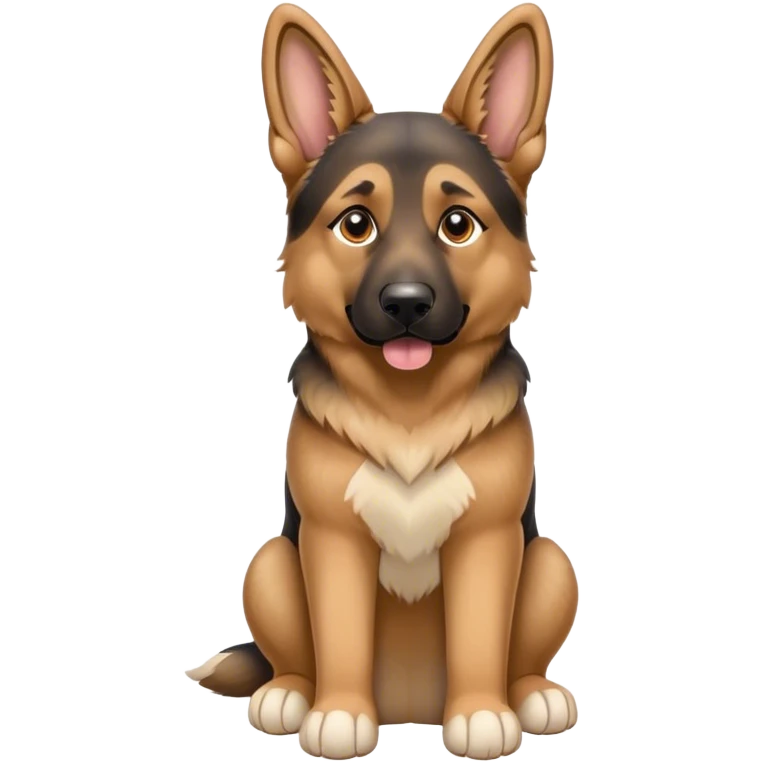 German shepherd dog with white paws, floppy ears emoji