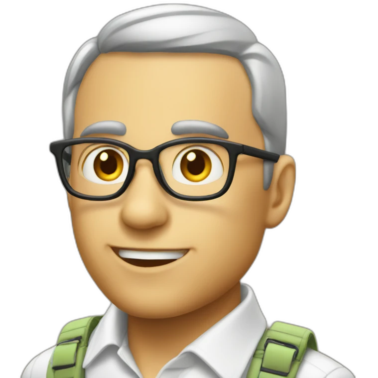 Os avec des yeux qui saute en parachute emoji