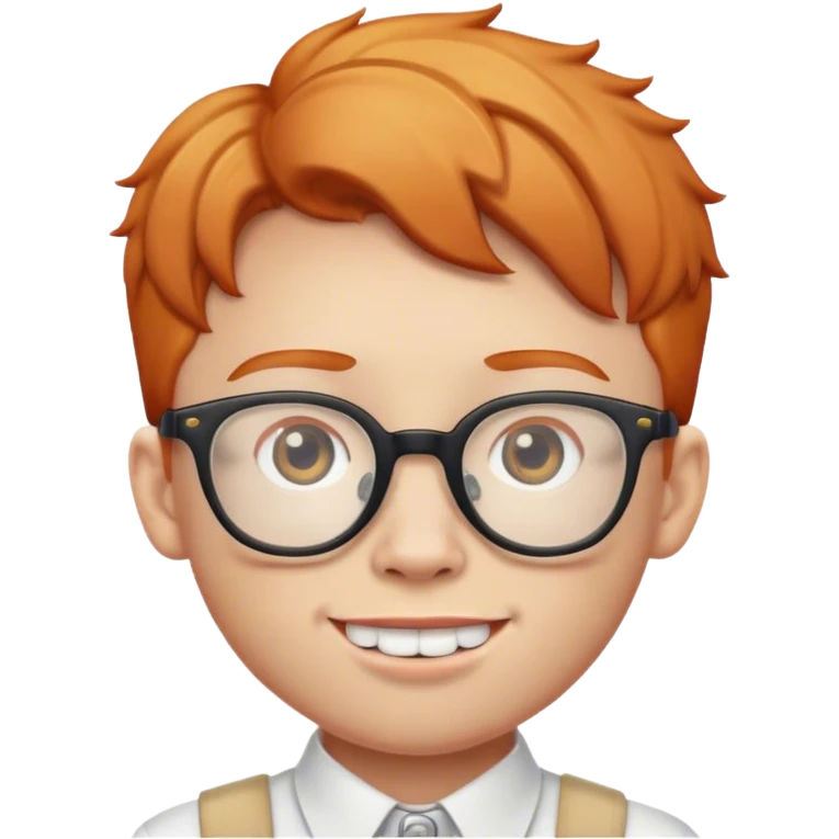 a short ginger person with glasses and braces emoji