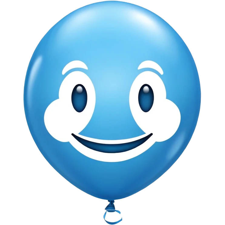 Blue balloon with smiley face emoji